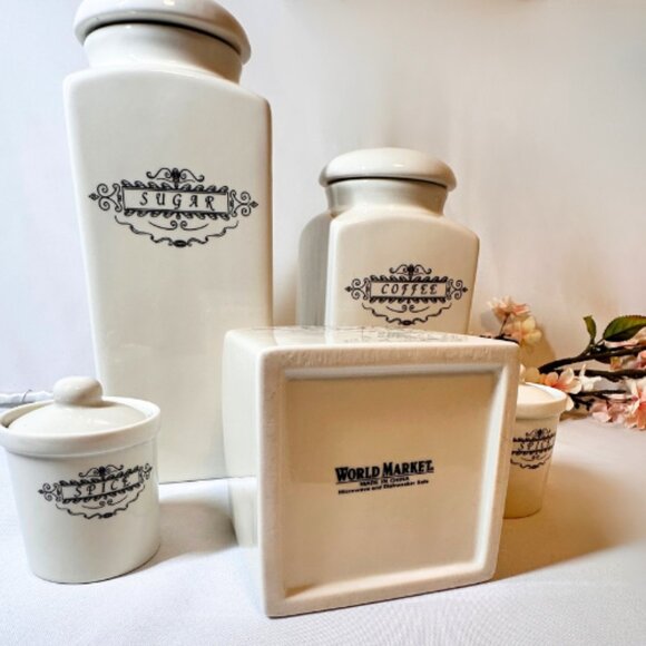 Ceramic 5 Piece Kitchen Canister Set - Picture 3 of 4